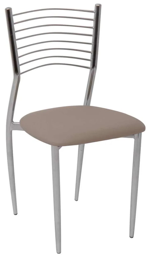 Καρέκλα Vivian Χρώμιο/PVC Cappuccino  Συσκ.6τμχ 40x44x83cm