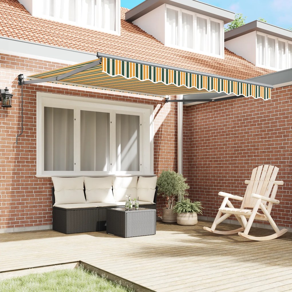 vidaXL Χειροκίνητη Αυτόματη Σκηνή 300 x 250 cm σε Πράσινη και Κίτρινη Απόχρωση