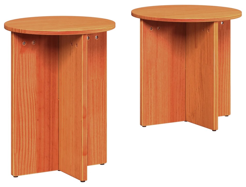 vidaXL Σετ Τραπεζιού Για Καφέ 2 pcs Καστανό 41.5 x 41.5 x 41 εκ.