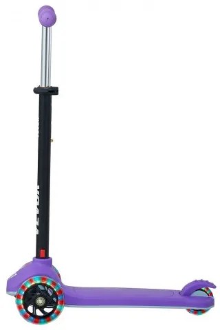 VEVOR Kick Scooter for Kids Ages 3+, 3-Wheel Toddler Scooter with Light-Up Wheels, Adjustable Height Handlebar, Wide Anti-Slip Deck, Lightweight Aluminum Frame for Boys & Girls up to 74.8 kg, Purple