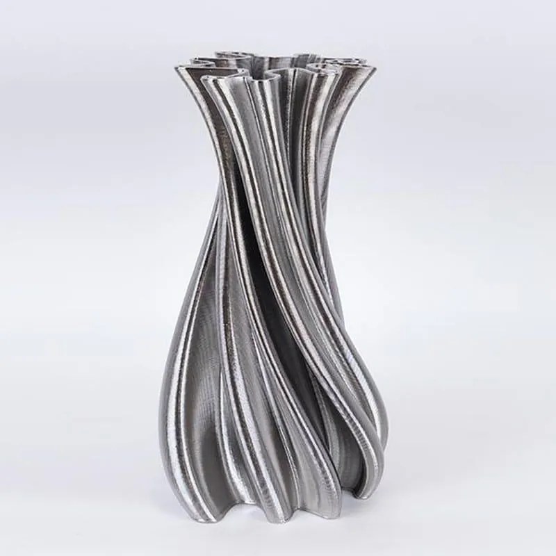 Βάζο Πορσελάνινο 3D 7588465 17.5x17.5x35.5cm Silver Estheti Home Πορσελάνη