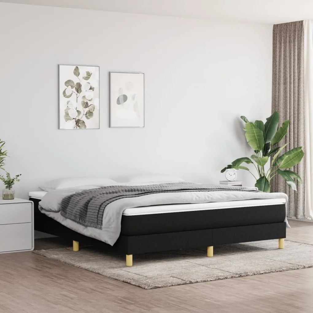 ΚΡΕΒΑΤΙ BOXSPRING ΜΕ ΣΤΡΩΜΑ ΜΑΥΡΟ 180X200 ΕΚ. ΥΦΑΣΜΑΤΙΝΟ 3144193