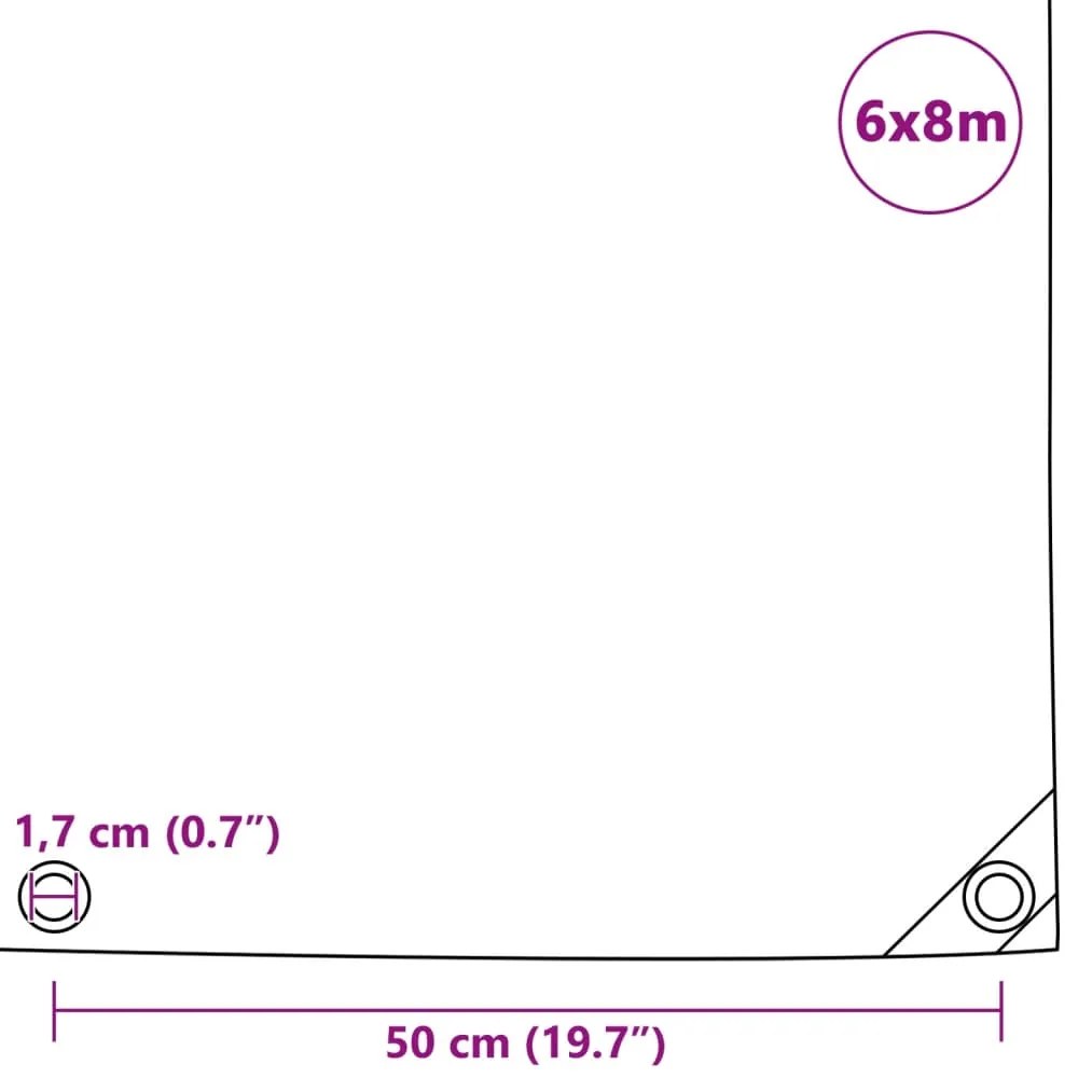 vidaXL Μουσαμάς Λευκός 6 x 8 μ. 650 γρ./μ.²