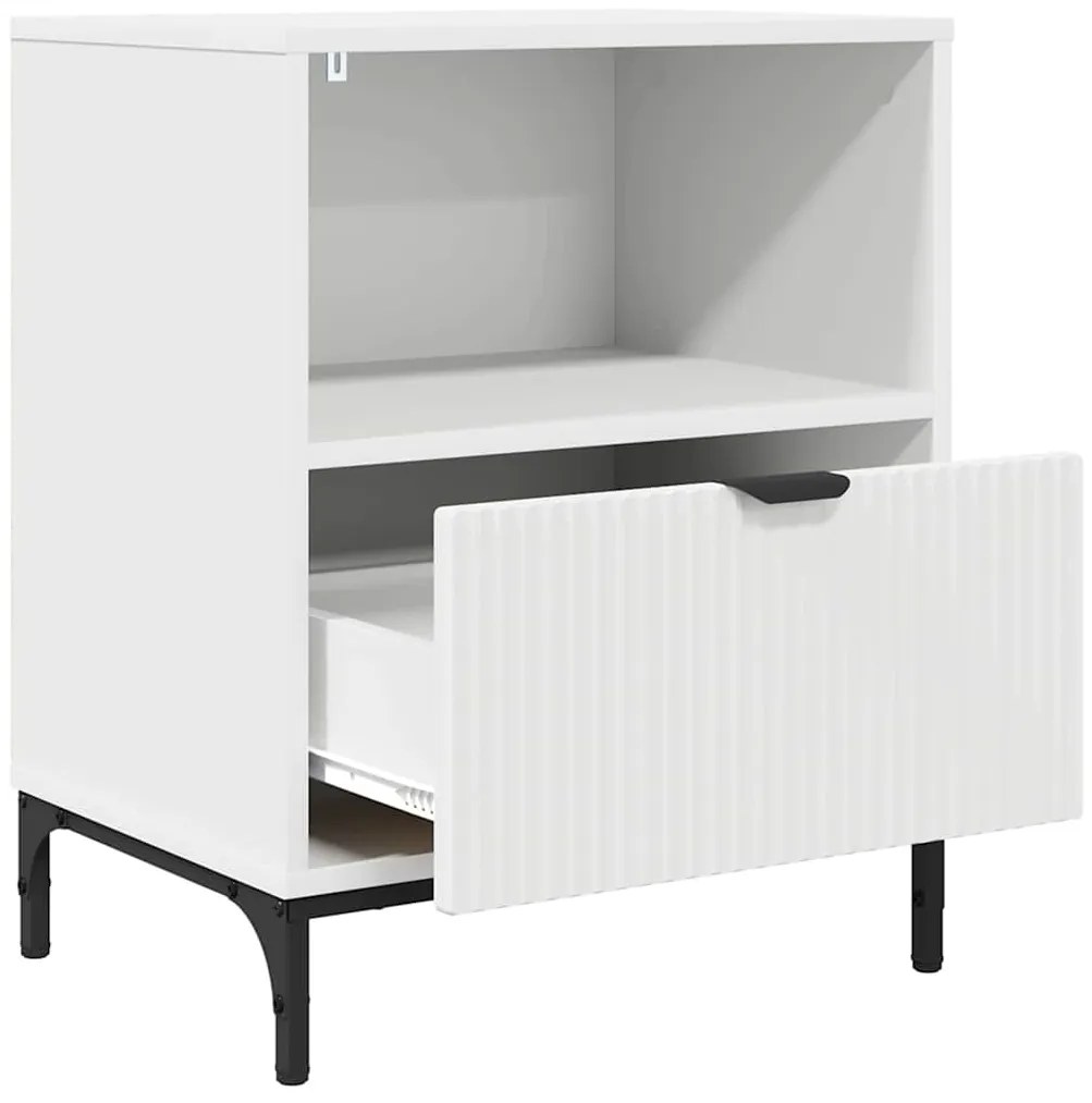 vidaXL Κομοδίνα 2 pcs Λευκό 49 x 36 x 61 εκ Επεξεργασμένο ξύλο