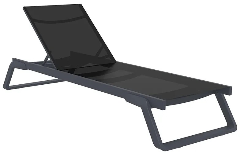 SIESTA TROPIC ΞΑΠΛΩΣΤΡΑ DARK GREY/BLACK ΑΛΟΥΜ-ΠΟΛ/ΝΙΟΥ 210X72X31εκ.20.0689