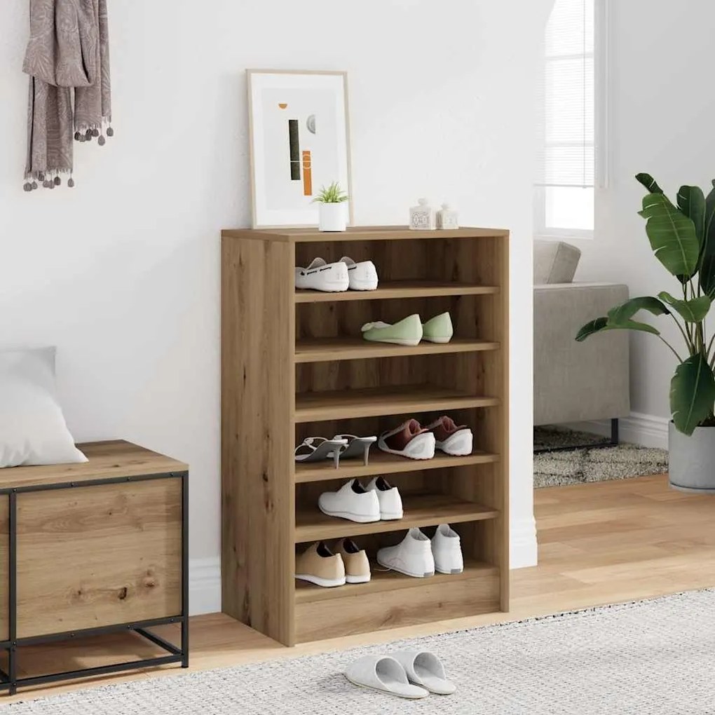 vidaXL Παπουτσοθήκη Αρτισιανή Δρυς 60x35x92 εκ. Επεξεργασμένο Ξύλο