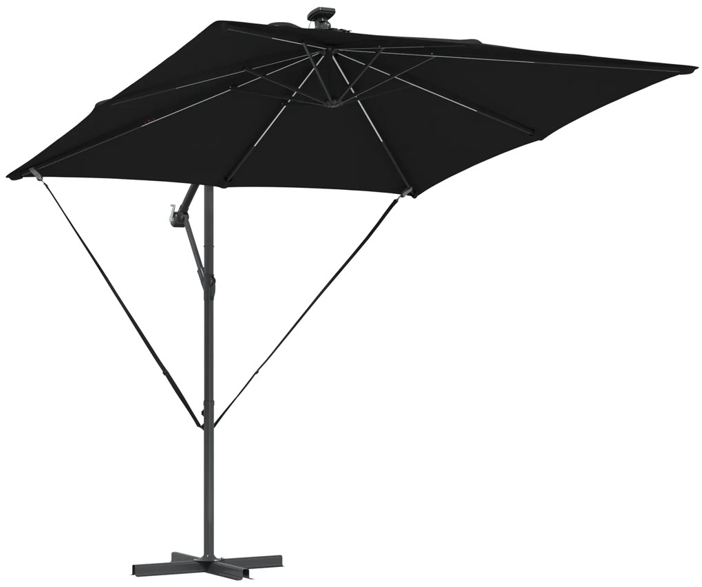 vidaXL Ομπρέλα Cantilever Banana Μαύρο 249 x 249 x 250 εκ.