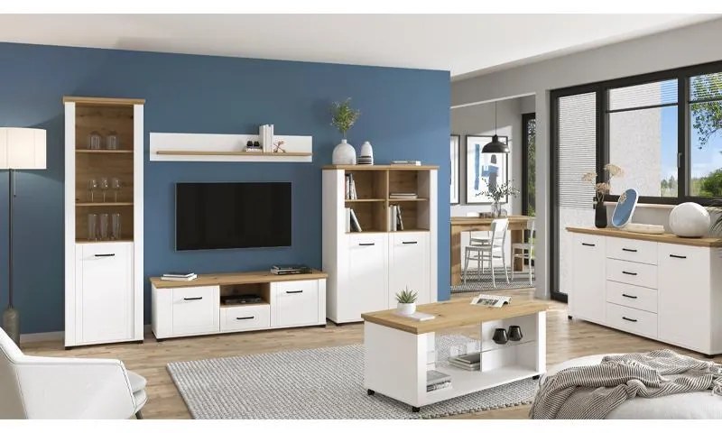 Ράφι τοίχου Valencia Artisan Oak - Λευκό Μάτ 146x19.5x24 εκ. 146x19.5x24 εκ.