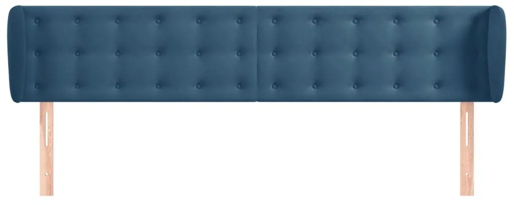 vidaXL Κεφαλάρι με Πτερύγια Σκούρο Μπλε 163x23x78/88 εκ. Βελούδινο