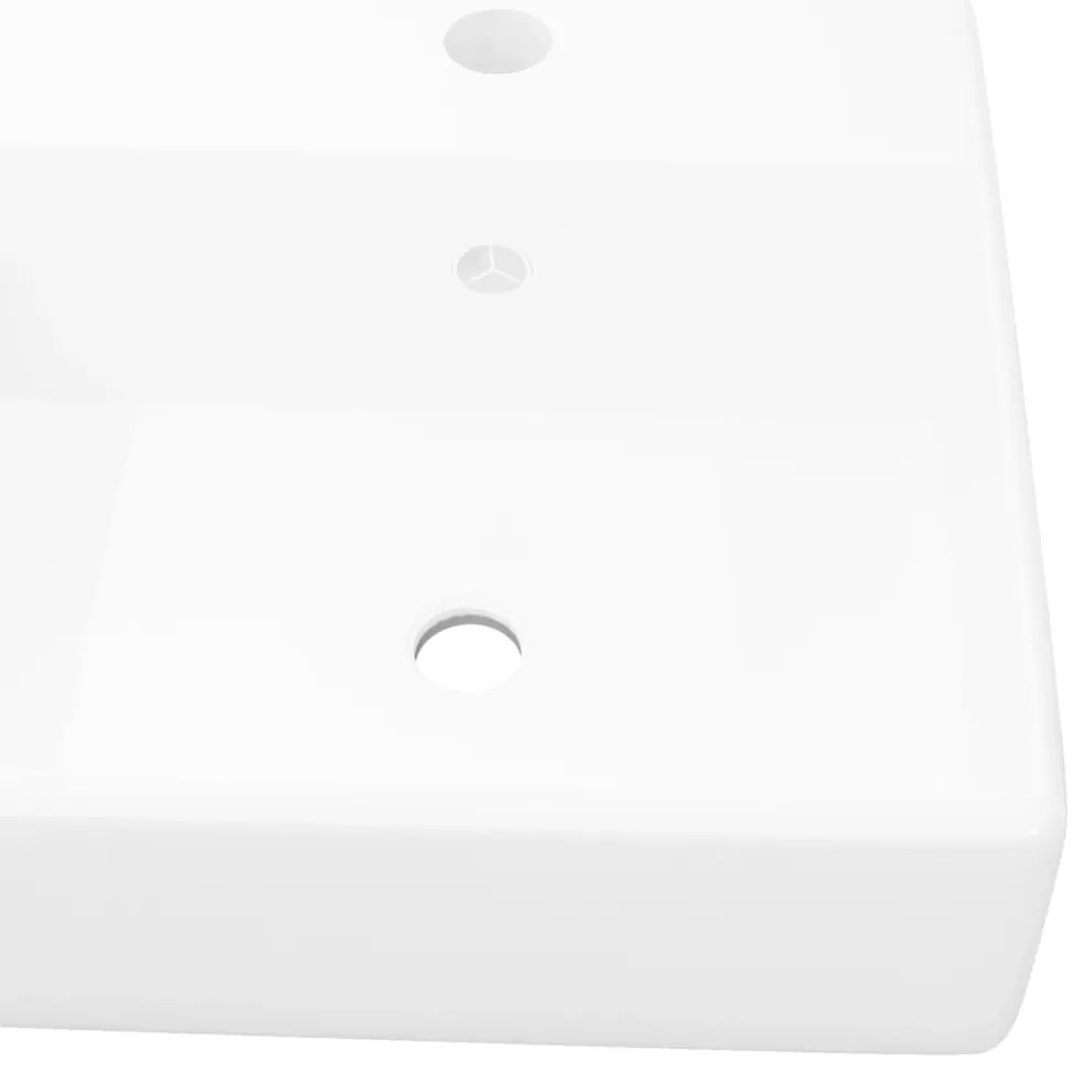 Νιπτήρας Τετράγωνος με Οπή Υπερχείλισης/Βρύσης 41 x 41 εκ. Κεραμικός