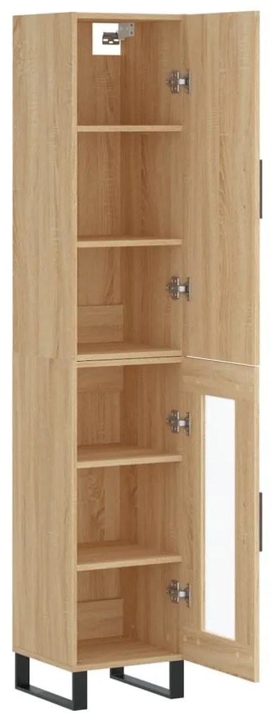 vidaXL Μπουφές Sonoma δρυς 34,5 x 34 x 180 εκ. από Επεξεργασμένο Ξύλο