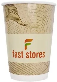 FAST STORES χάρτινα ποτήρια καφέ, 8oz, χωρίς καπάκι, 20τμχ