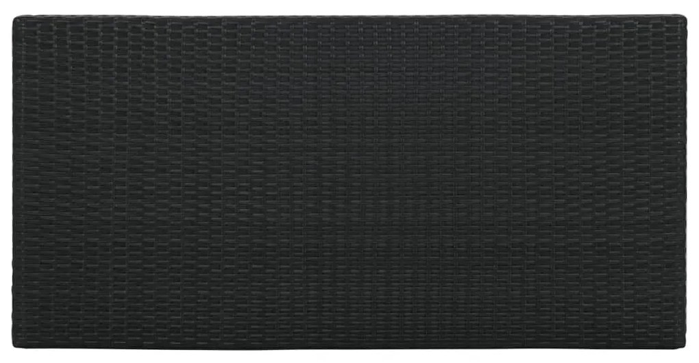 Τραπέζι Μπαρ με Ράφια Μαύρο 120x60x110 εκ. από Συνθετικό Ρατάν - Μαύρο