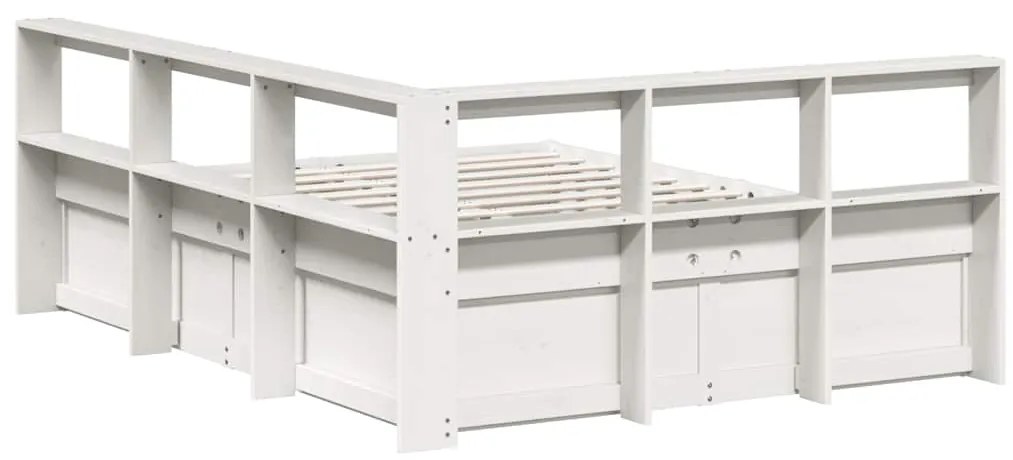 vidaXL Κρεβάτι Βιβλιοθήκη Χωρίς Στρώμα 150x200 εκ Μασίφ Ξύλο Πεύκου