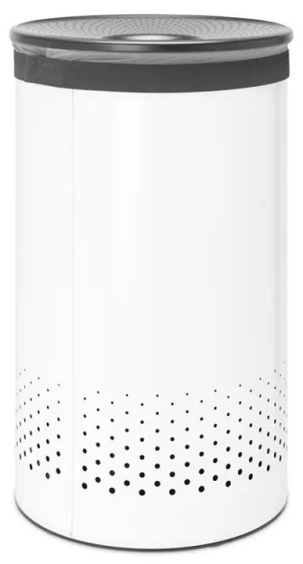 Brabantia 1004179 Καλάθι πλυντηρίου, 60 L, πλαστικό καπάκι, πλήρωση χωρίς άνοιγμα, οπές εξαερισμού, λευκό