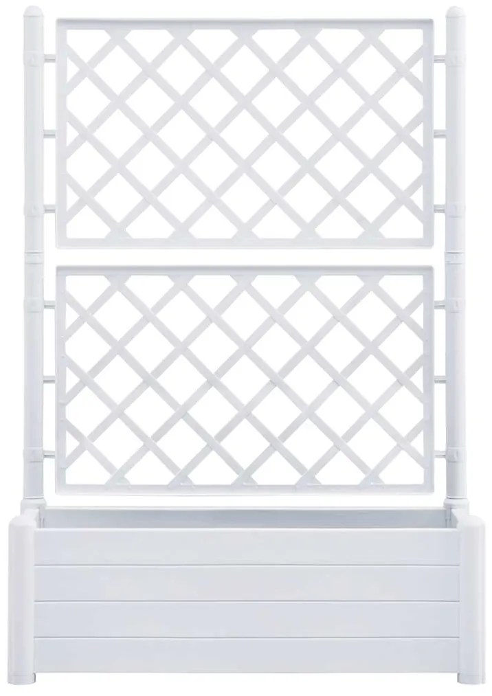 vidaXL Ζαρντινιέρα Κήπου με Καφασωτό Λευκή 100 x 43 x 142 εκ. από PP
