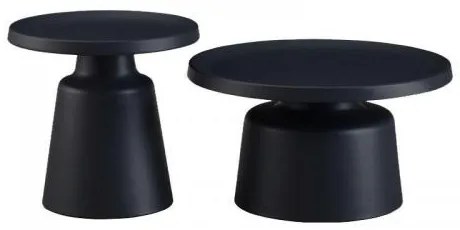 ΣΕΤ 2 ΤΡΑΠΕΖΑΚΙΑ ΣΑΛΟΝΙΟΥ Fylliana FL830 ΜΑΥΡΟ ΧΡΩΜΑ 50x47εκ &amp; 70x39εκ 644-225-005
