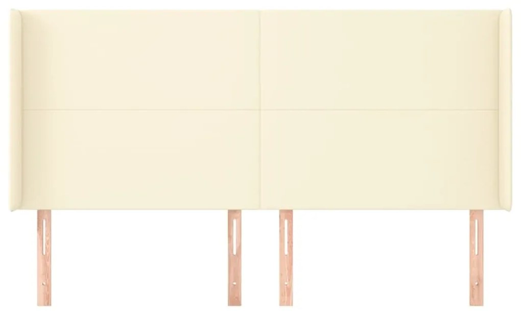 vidaXL Κεφαλάρι με Πτερύγια Κρεμ 163x16x118/128 εκ. Συνθετικό Δέρμα