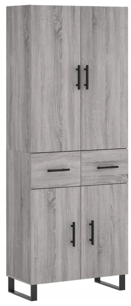 vidaXL Ντουλάπι Γκρι Sonoma 69,5 x 34 x 180 εκ. Επεξεργασμένο Ξύλο