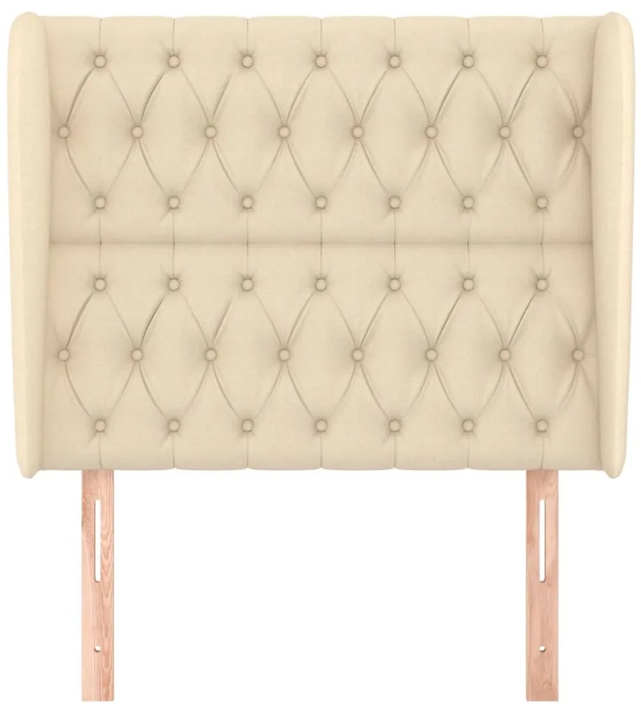 vidaXL Κεφαλάρι με Πτερύγια Κρεμ 103x23x118/128 εκ. Υφασμάτινο