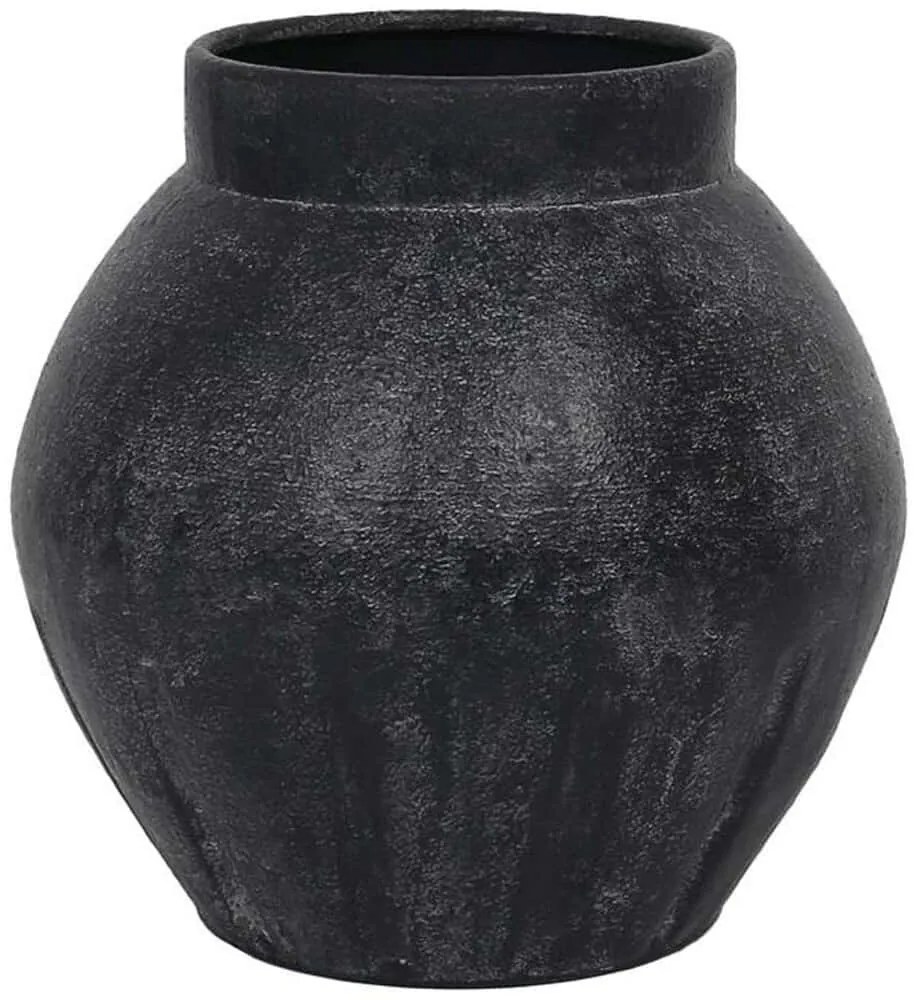 Βάζο Lava 031640 30x30x30cm Black Μέταλλο