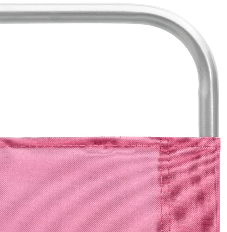 vidaXL Καρέκλες Παραλίας Πτυσσόμενες 2 τεμ. Ροζ Υφασμάτινες