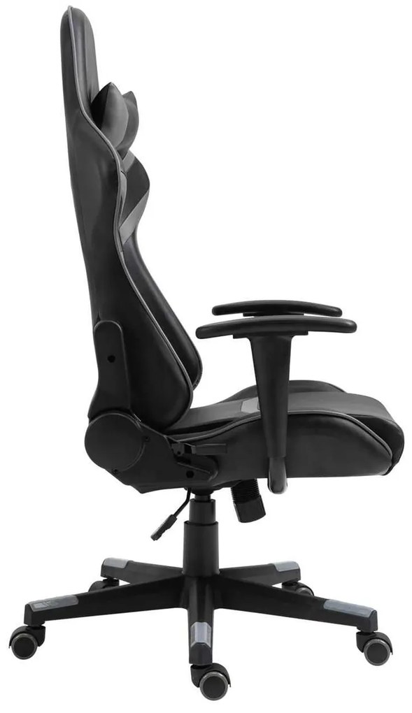 BF9050 Gaming Πολυθρόνα Γραφείου, Ανάκλιση Πλάτης έως 90°, Pu Μαύρο - Γκρι 67x69x124/134cm