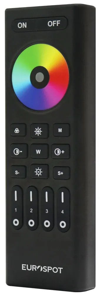 EuroSpot RF 2.4GHz 4Ζωνο Μαύρο Τηλεχειριστήριο RGB+CCT Ταινίας-Led - EuroSpot Led