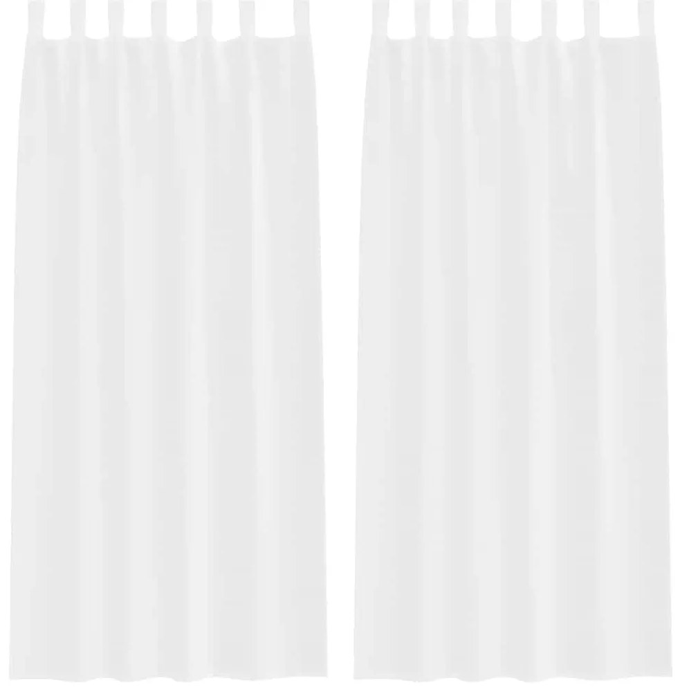 vidaXL Κουρτίνες με κουρτίνες 2 pcs Λευκό 140x175cm Πολυεστέρας