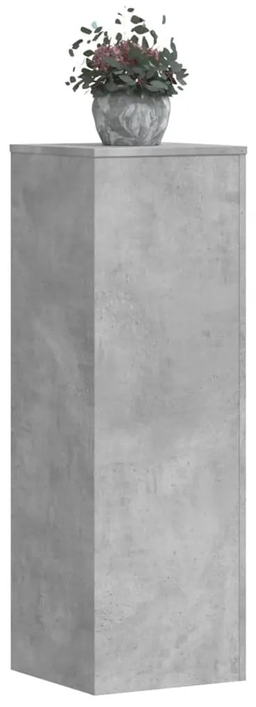 Βάσεις Φυτών 2 τεμ. Γκρι Σκυρ. 33x33x100 εκ. Επεξεργασμένο Ξύλο