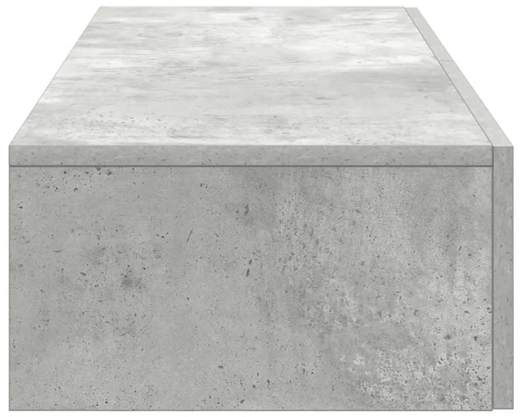 Ράφι τοίχου με συρτάρια Γκρι μπετόν 100x36x19 cm Ξύλο μηχανής 859989