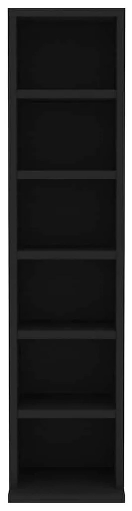 vidaXL Έπιπλο για CD Μαύρο 21 x 20 x 88 εκ. από Επεξεργασμένο Ξύλο