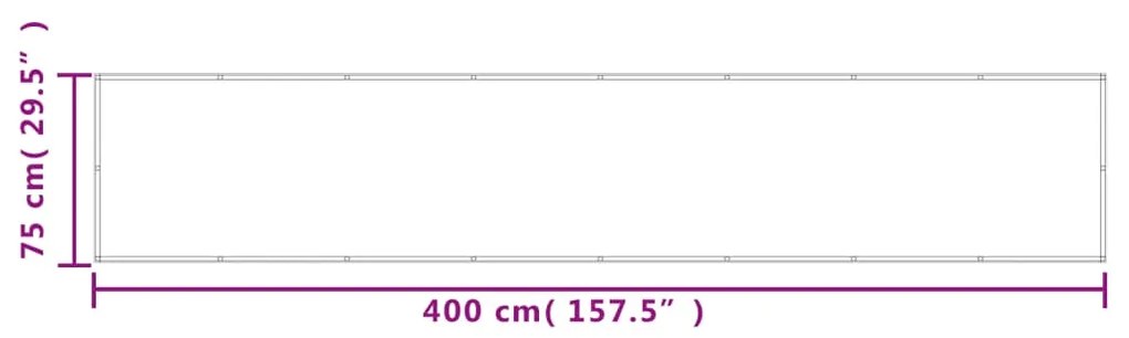 Διαχωριστικό Βεράντας Αν. Γκρι 75x400εκ 100% Πολ. Ύφασμα Oxford - Γκρι