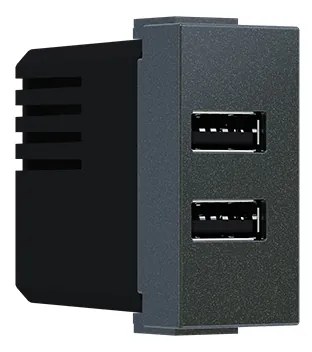 MODYS ΠΡΙΖΑ ΤΡΟΦΟΔΟΣΙΑΣ USB 1 ΣΤ. 2XUSB A+C ΑΝΘΡΑΚΙ 5VDC 3A IP20 ACA 10101412363