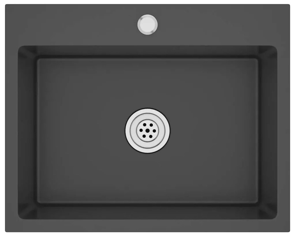 vidaXL Νεροχύτης Κουζίνας Χειροποίητος Μαύρος από Ανοξείδωτο Ατσάλι