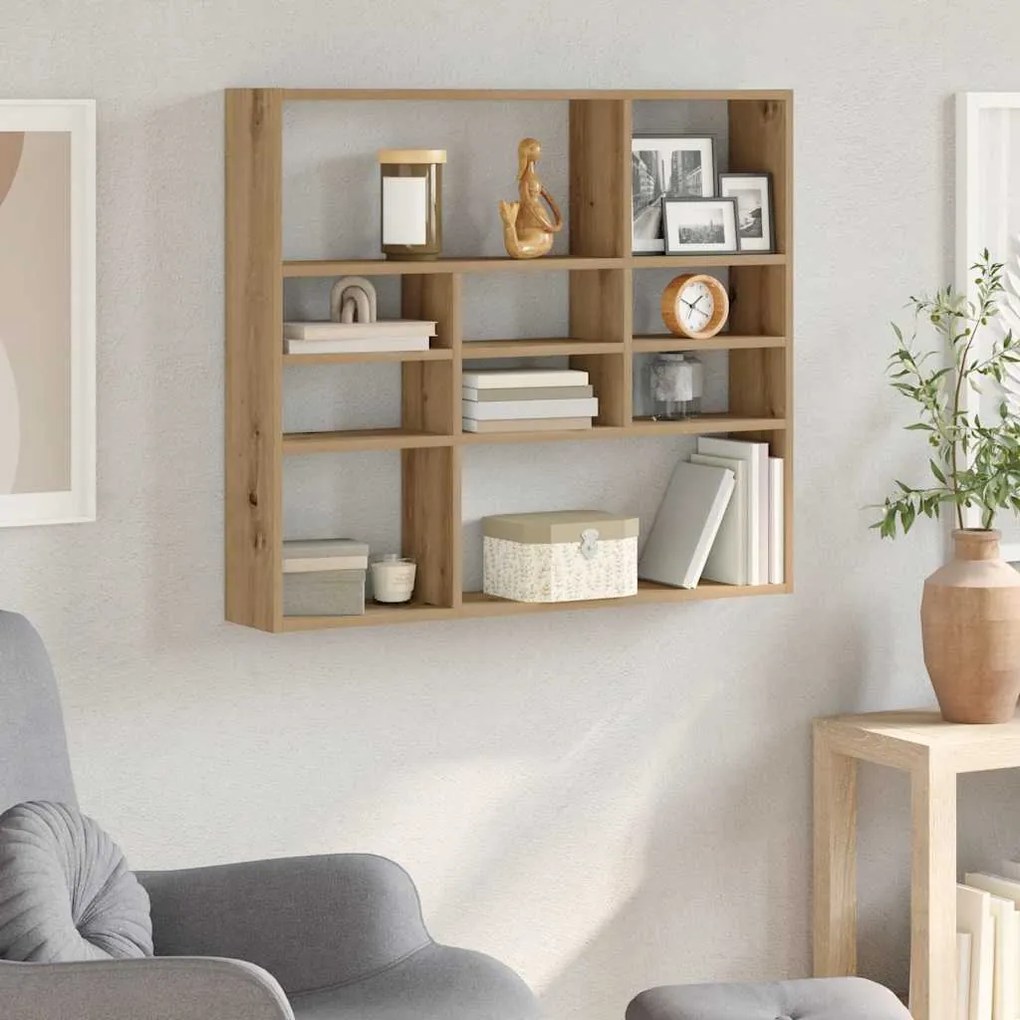 vidaXL Ράφι τοίχου Artisan Oak 90x16x78 cm Κατασκευασμένο ξύλο