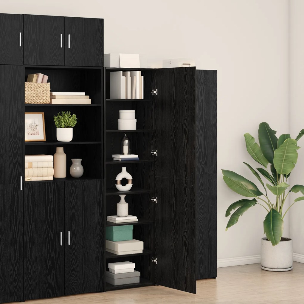 vidaXL Υψηλή ντουλάπα Μαύρη Ξυλεία 50x42.5x185 εκ. από ξύλο