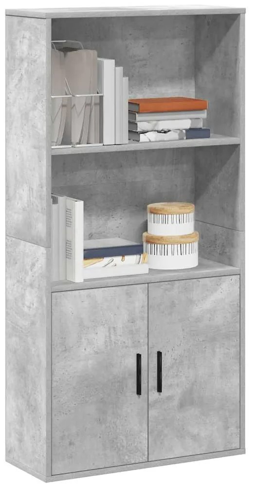 vidaXL Βιβλιοθήκη Γκρι Σκυροδέματος 60x24x120 εκ. Επεξεργ. Ξύλο