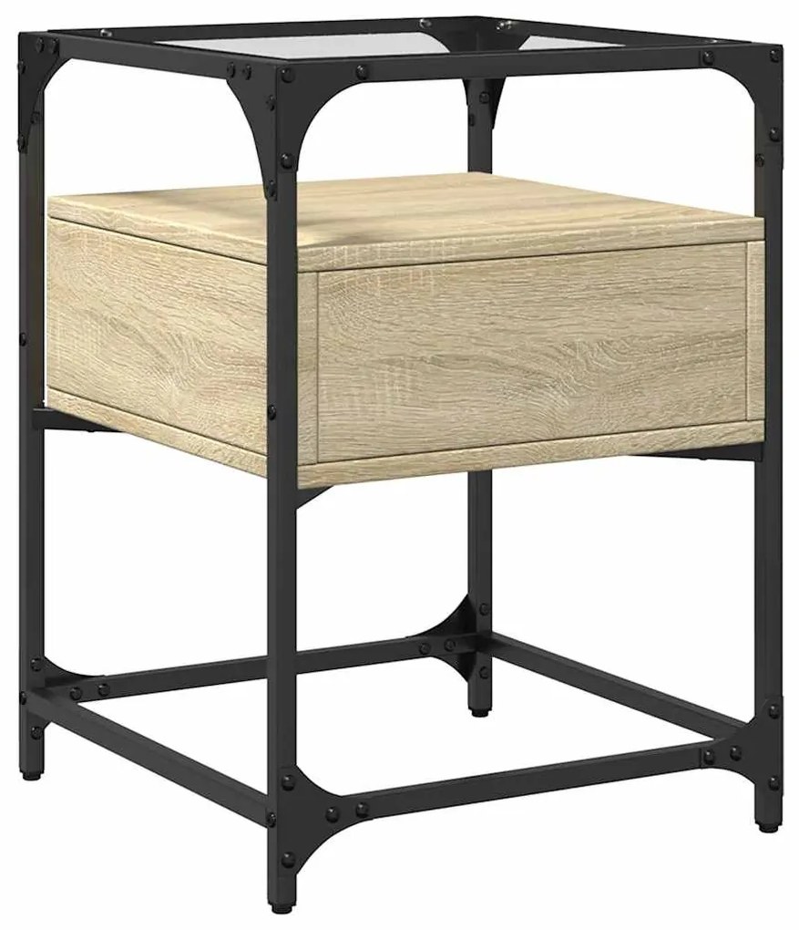 vidaXL Κομοδίνα 2 τεμ. Sonoma Δρυς 40 x 40 x 55 εκ. από Επεξεργ. Ξύλο