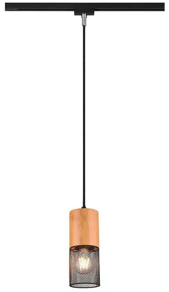 Φωτιστικό Ράγας Κρεμαστό Duoline 73430132 Φ8x180cm 1xE27 25W Natural-Black Trio Lighting