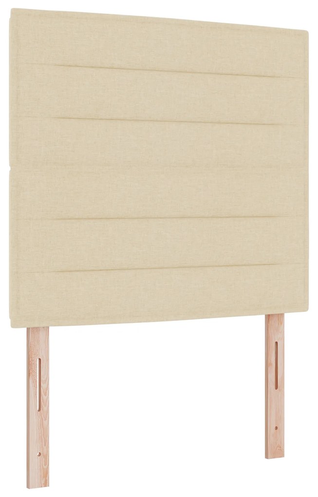vidaXL Box Spring Κρεβάτι με Στρώμα & LED Κρεμ 100x200 εκ. Ύφασμα
