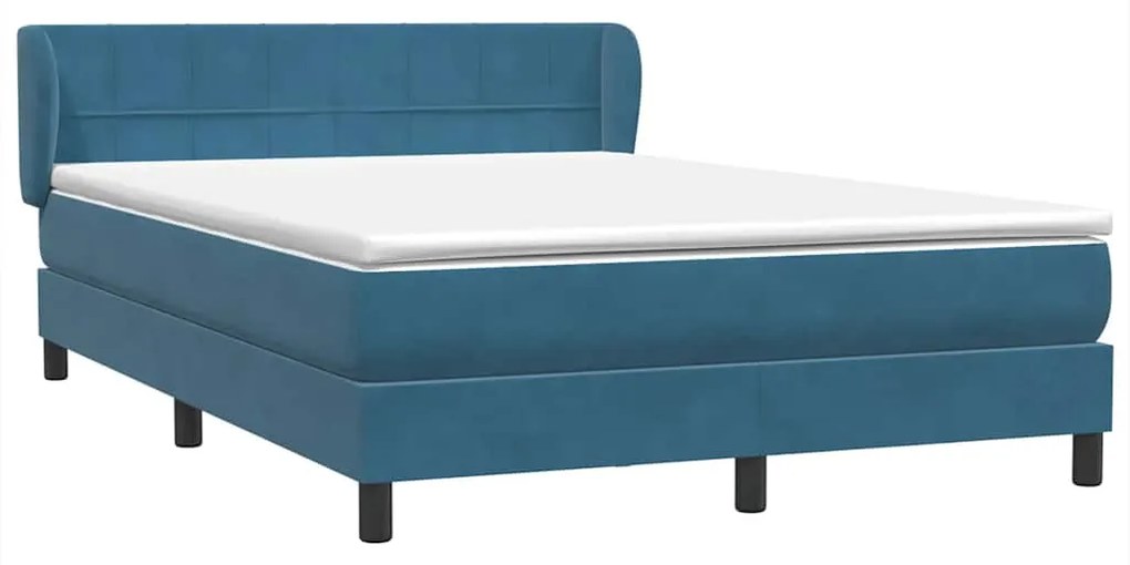 vidaXL Κρεβάτι Boxspring με Στρώμα Σκούρο Μπλε 160x210 εκ. Βελούδινο