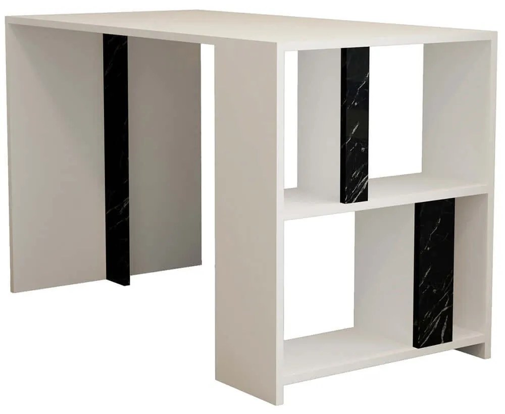 Γραφείο Lima 845HCT3835 120x60x75,4cm Marble Effect Black-White