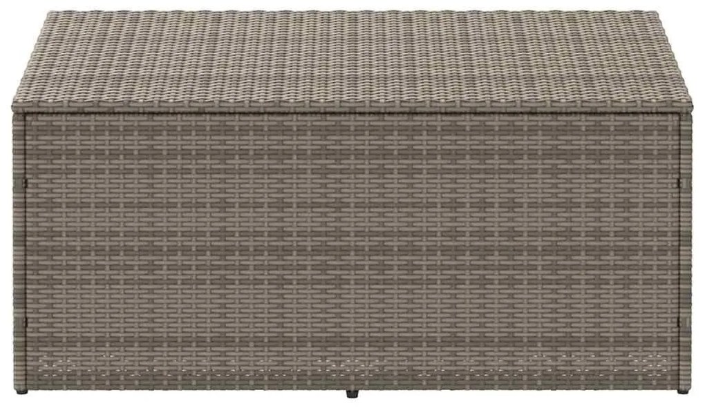 κουτί αποθήκευσης κήπου γκρι 110x50x58 cm Poly Rattan - Γκρι