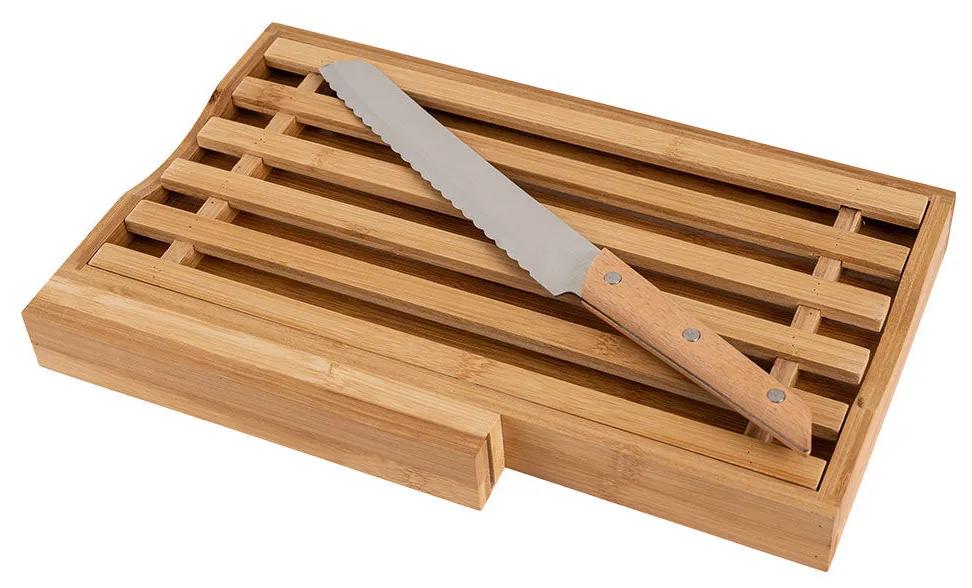 Επιφάνεια Κοπής Με Μαχαίρι Ψωμιού Bamboo Essentials 35.5x22x3.5cm - Estia