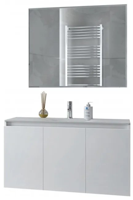 DROP Σετ επιτοίχιου επίπλου μπάνιου, Verona 90, Slim, Λευκό, Drop DROP986675