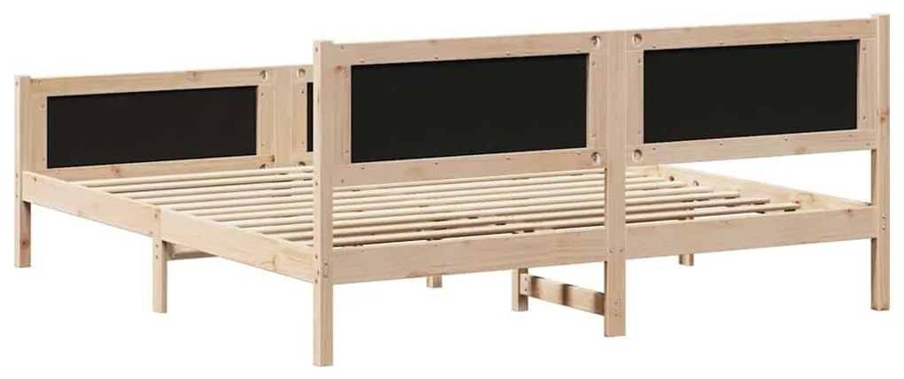 vidaXL Σκελετός Κρεβατιού Μαύρο 160 x 200 cm Στερεά ξυλεία πεύκου