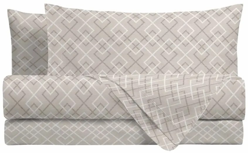 Amo la Casa Σετ Σεντόνια King Size Φανελένια με Λάστιχο 180×200/240×290 – Ingrid Μπεζ