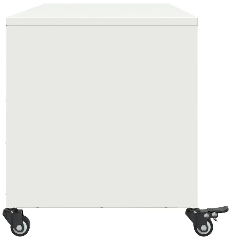 vidaXL Έπιπλο Τηλεόρασης Λευκό 100,5x39x43,5 εκ. Ατσάλι