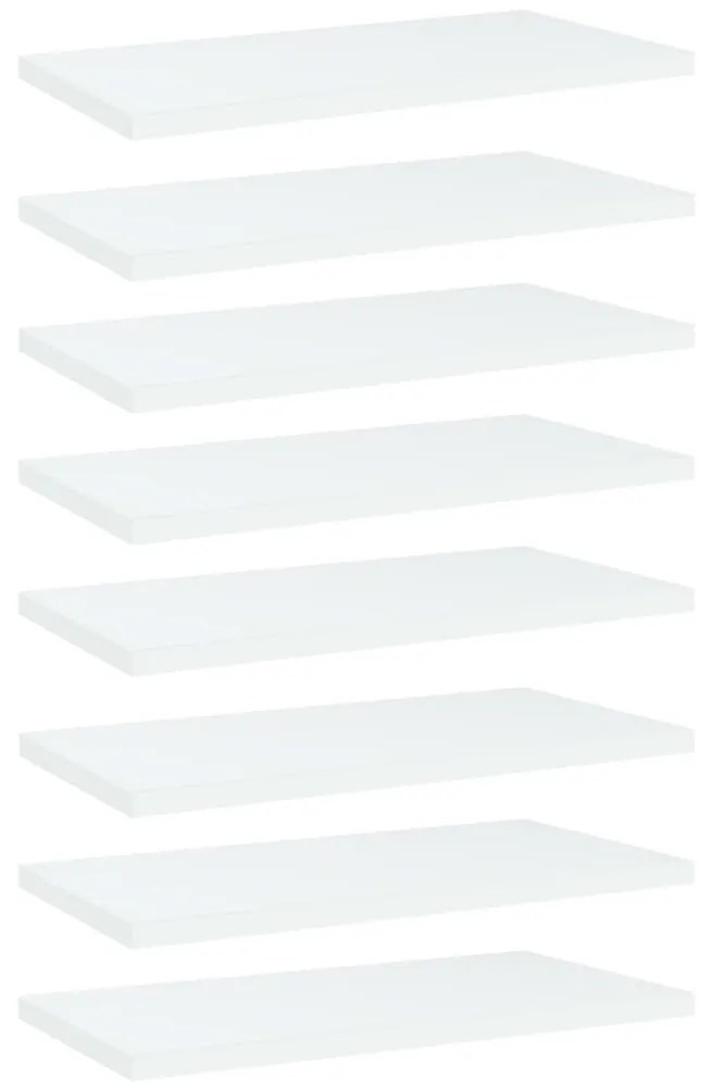 vidaXL Ράφια Βιβλιοθήκης 8 τεμ. Λευκά 40x20x1,5 εκ. από Μοριοσανίδα
